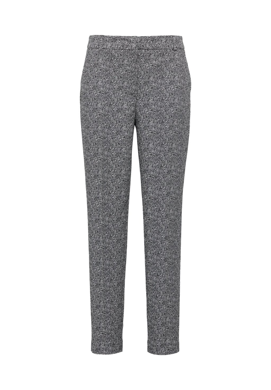 

Брюки KNÖCHELLANGE JACQUARD-MIT HERRINGBONE-MUSTER comma, черный