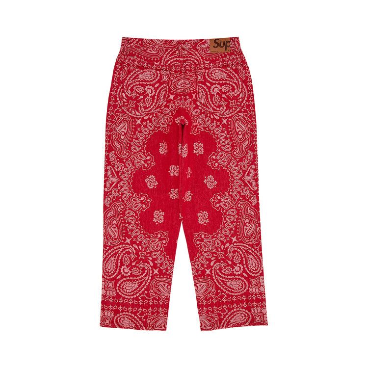 Джинсы Supreme Bandana Jacquard Baggy Jean, Red — фото 2