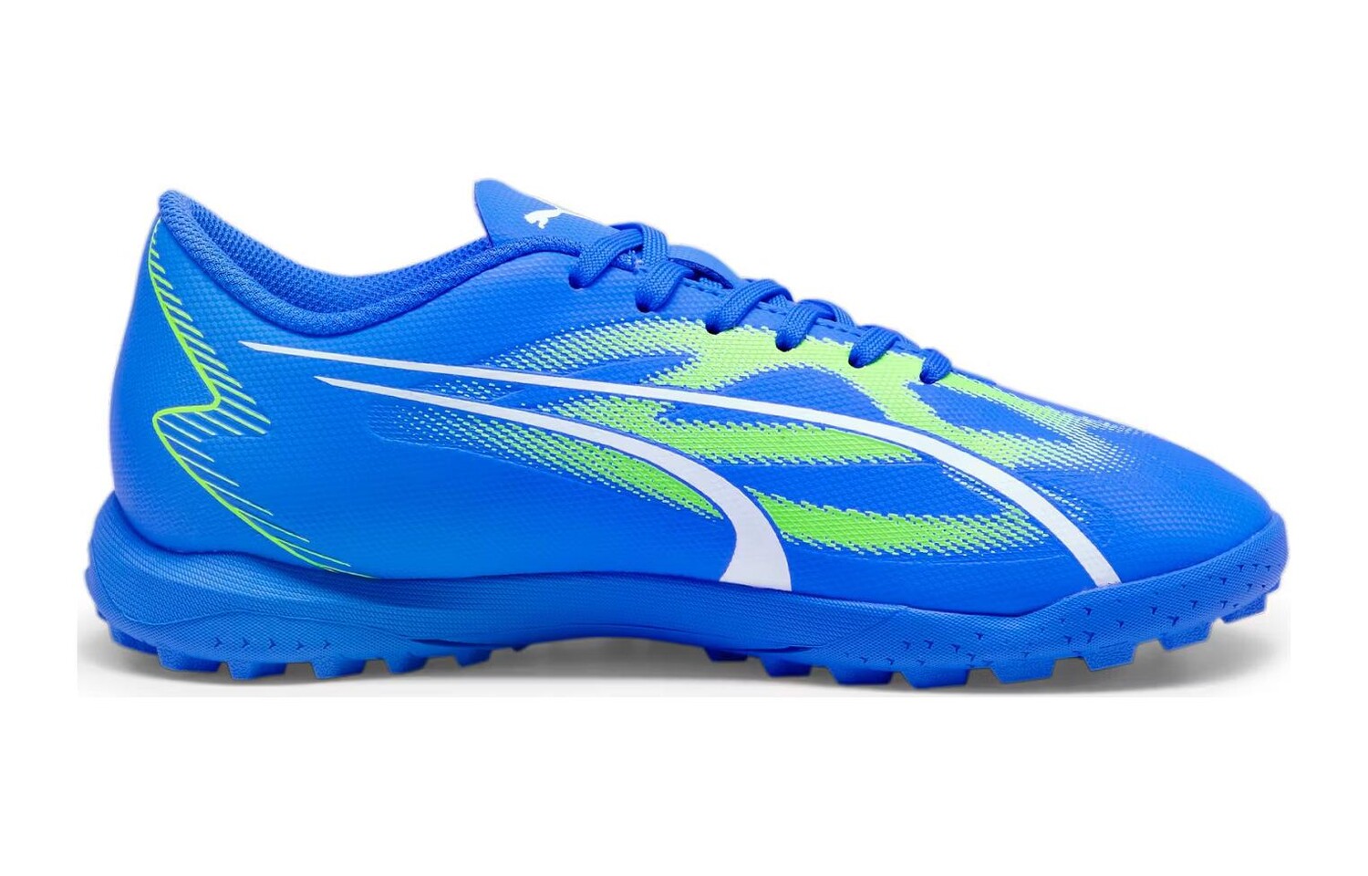 Футбольные бутсы Ultra Play Kids для начальной школы Puma, цвет Blue/Green White — фото 2