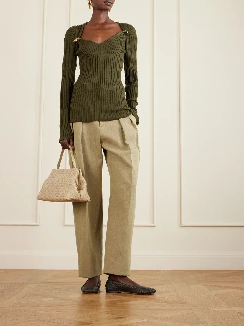 Плечевая сумка из кожи Intrecciato BOTTEGA VENETA, белый — фото 3