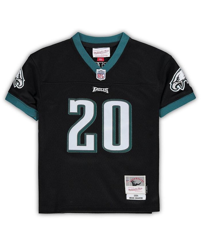 Черная футболка для девочек и мальчиков Брайана Докинза Philadelphia Eagles 2004 года, вышедшая на пенсию Legacy Mitchell & Ness, черный — фото 3