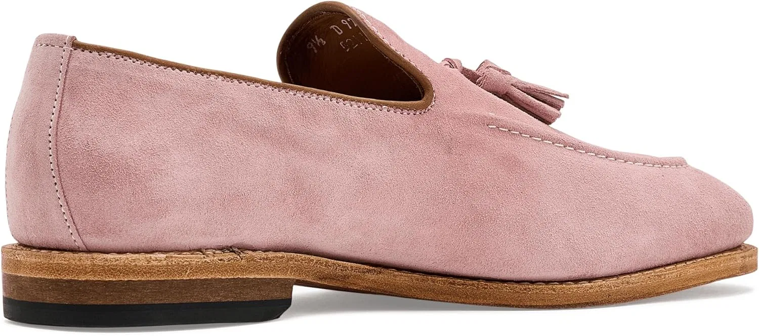 Лоферы с кисточками Allen Edmonds, светло-розовая замша — фото 4