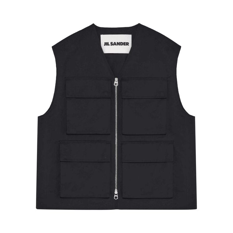

Утепленный жилет Jil Sander Cargo Vest 'Black', черный
