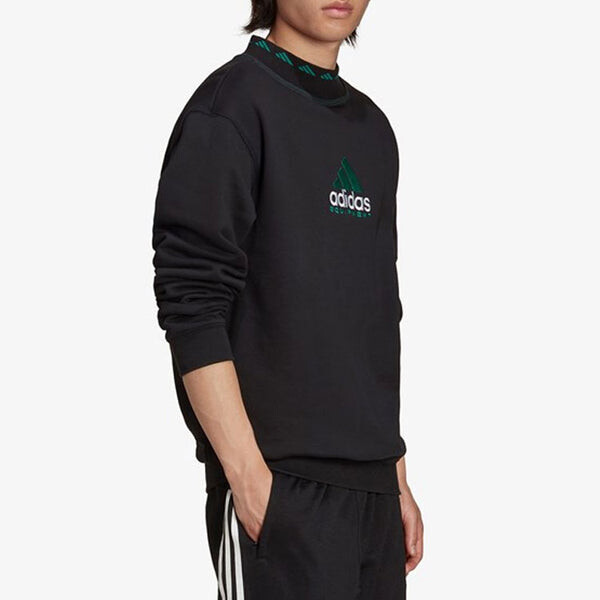 Толстовка Men's adidas originals Eqt Logo Embroidered Sports Round Neck Pullover Black, мультиколор — фото 4