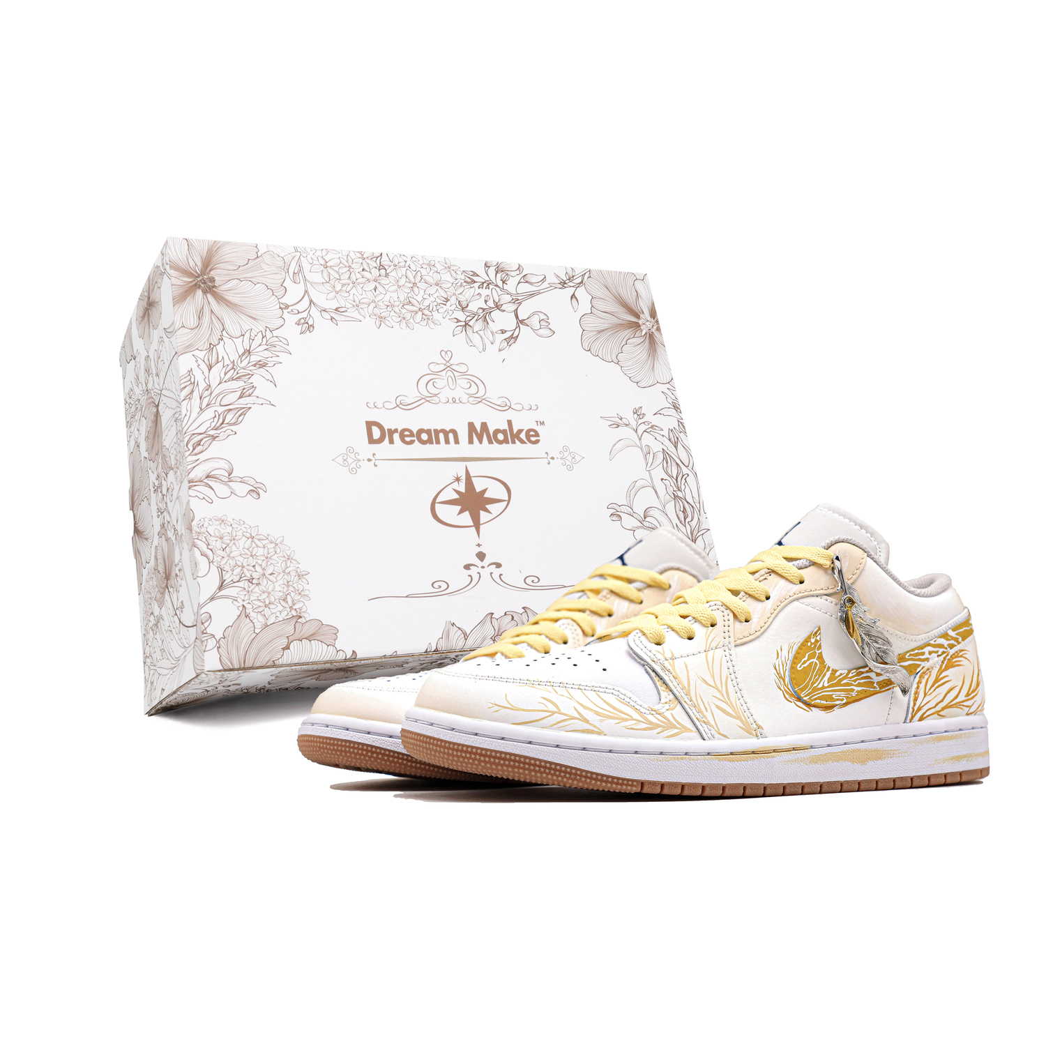 

Jordan Эйр 1 Винтаж баскетбольные кроссовки мужские низкие золото - белое золото W-BOX, цвет White Gold W-BOX