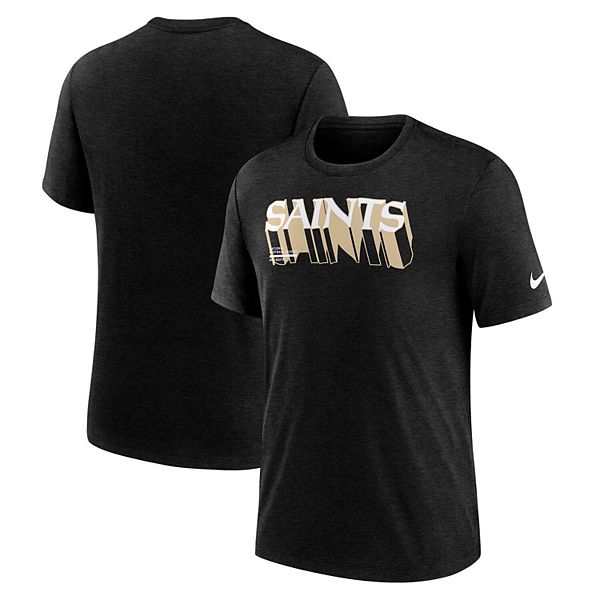 Мужская футболка heather black new orleans saints long pass tri-blend Nike — фото 2