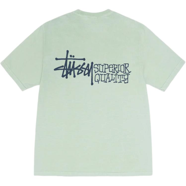 Футболка Stussy с пигментной окраской высшего качества, черная — фото 2