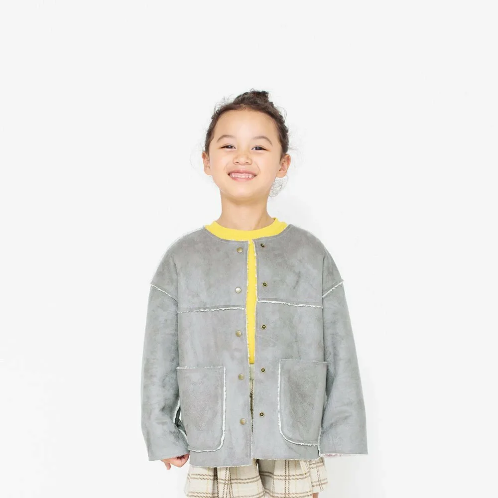 Двусторонняя куртка Boa из замши с плетением "боа" Branshes, цвет Light Gray — фото 3