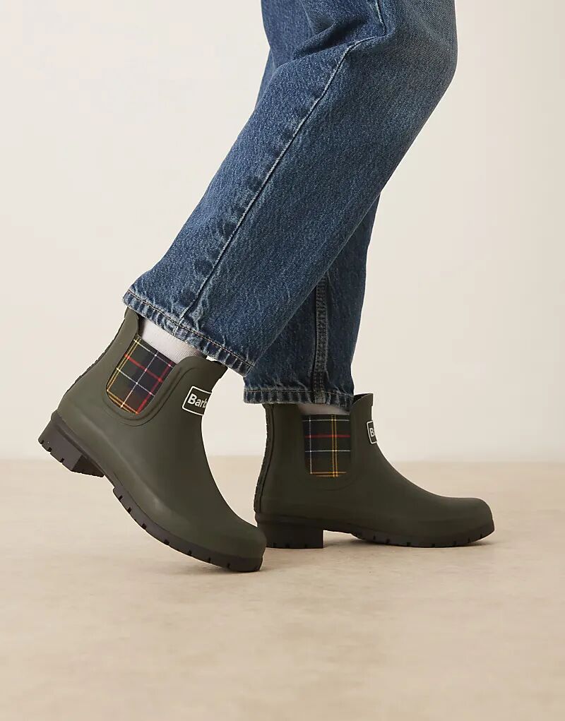 Сапоги Barbour Kingham Chelsea Welly оливково-зеленого цвета