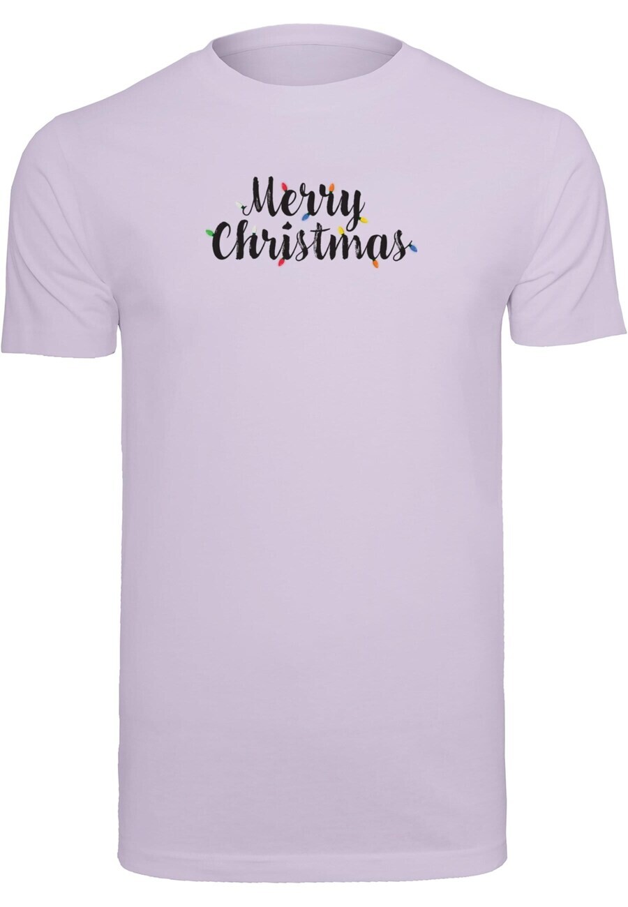 

Футболка Merchcode MERRY CHRISTMAS LIGHTS, светло-фиолетовый