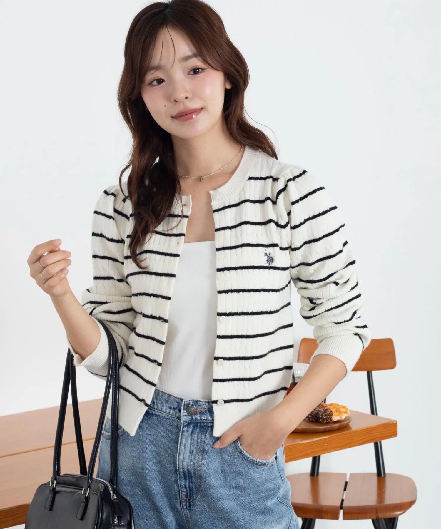 ∴WEGO/【Новинка весны 2026】Эксклюзивный кардиган крупной вязки от US POLO ASSN.
