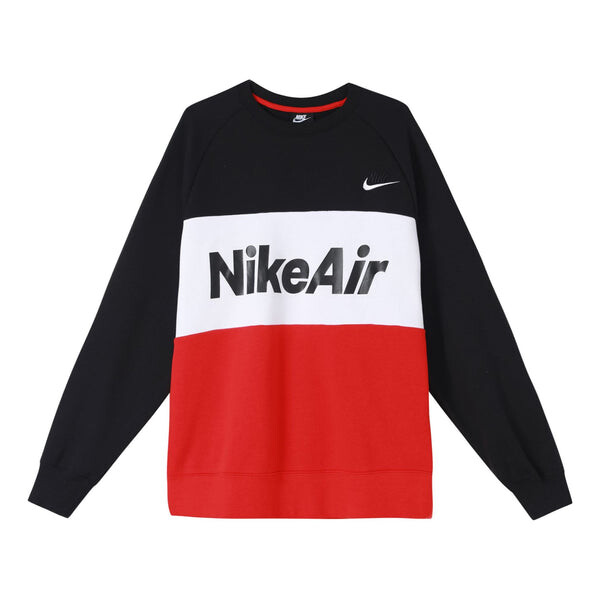 

Толстовка Nike Air Splicing Colorblock Large Logo Fleece Round Neck Black, черный