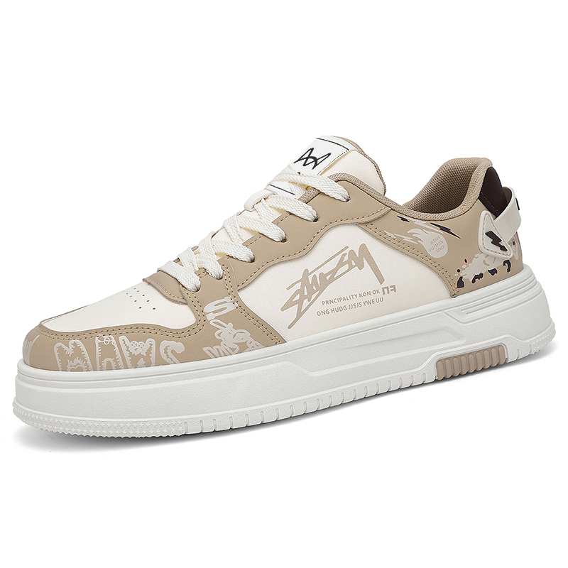 

MIIOW Износостойкие дышащие нескользящие низкие скейтерские кроссовки мужские белый хаки, цвет White Khaki