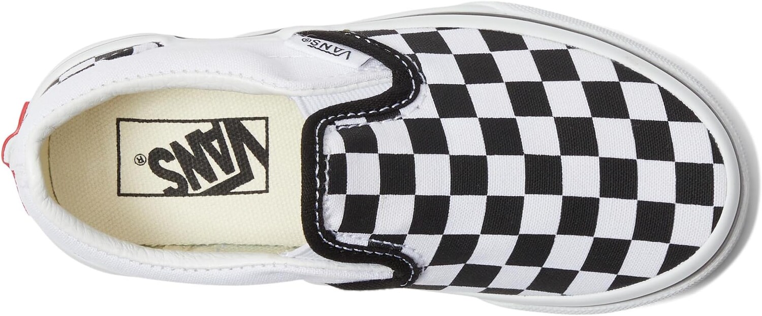 Кроссовки Classic Slip-On Vans, цвет (Checkerboard) Black/True White — фото 2