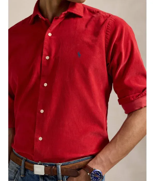 Вельветовая рубашка custom fit Polo Ralph Lauren, красный — фото 4