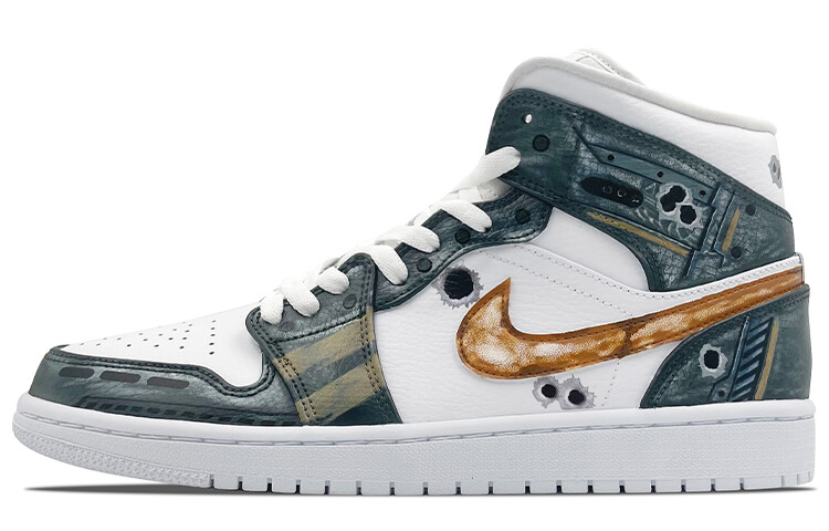 

Кроссовки Air Jordan 1 Vintage Basketball Shoes Men High-Top White Gray