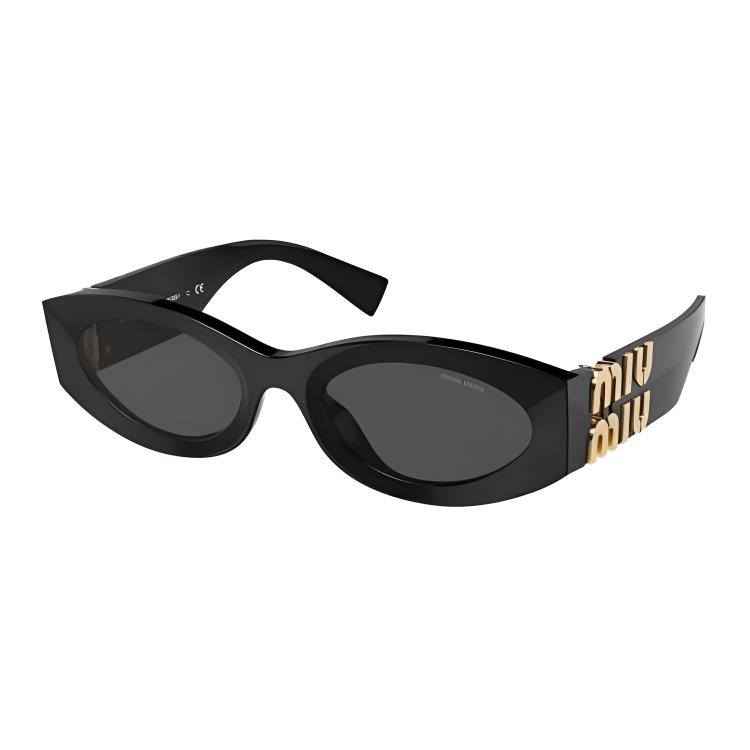 MIU MIU Ацетатные круглые солнцезащитные очки женские черные, Black — фото 3