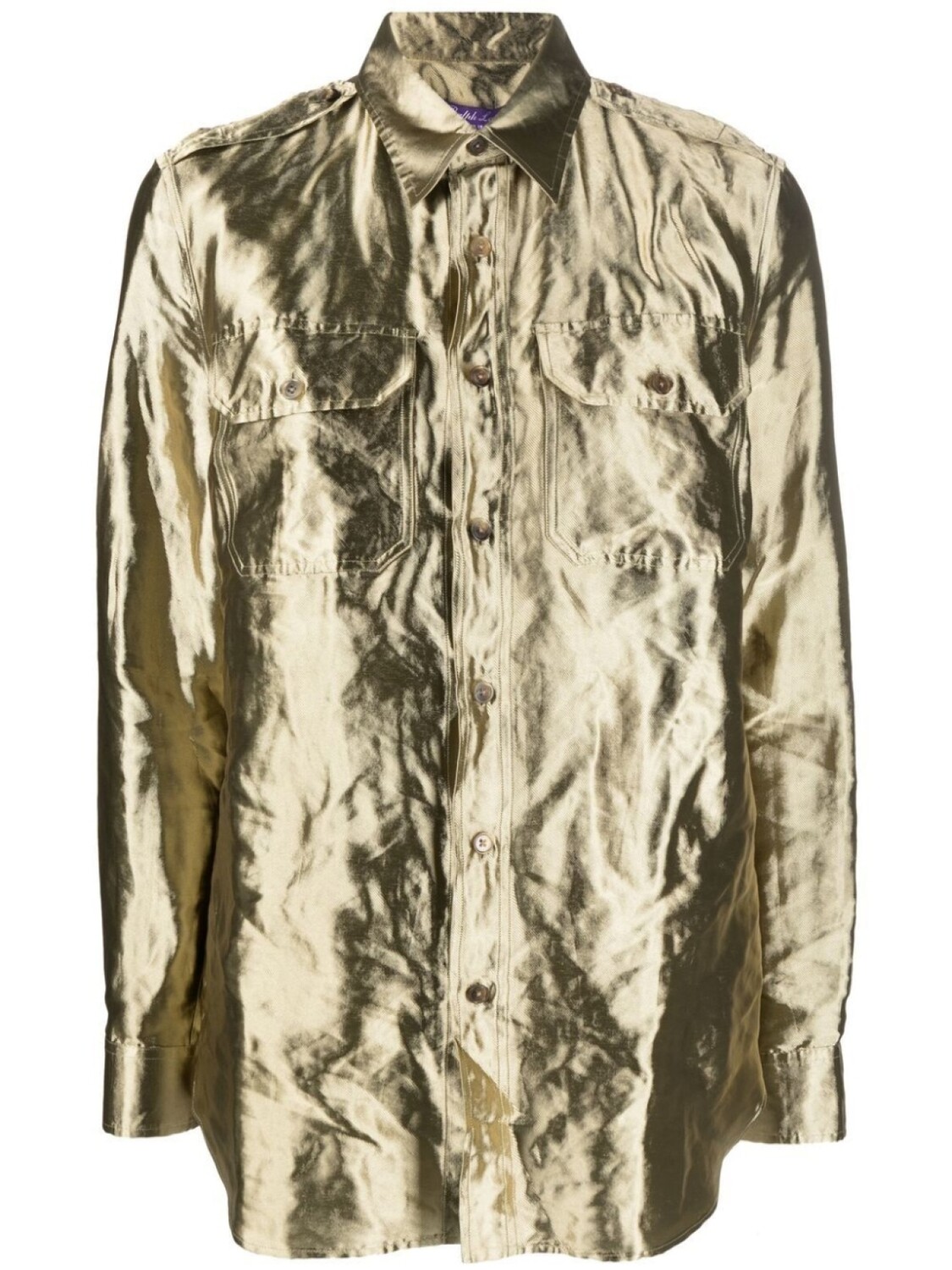 

Ralph Lauren Collection рубашка с эффектом металлик, золотистый