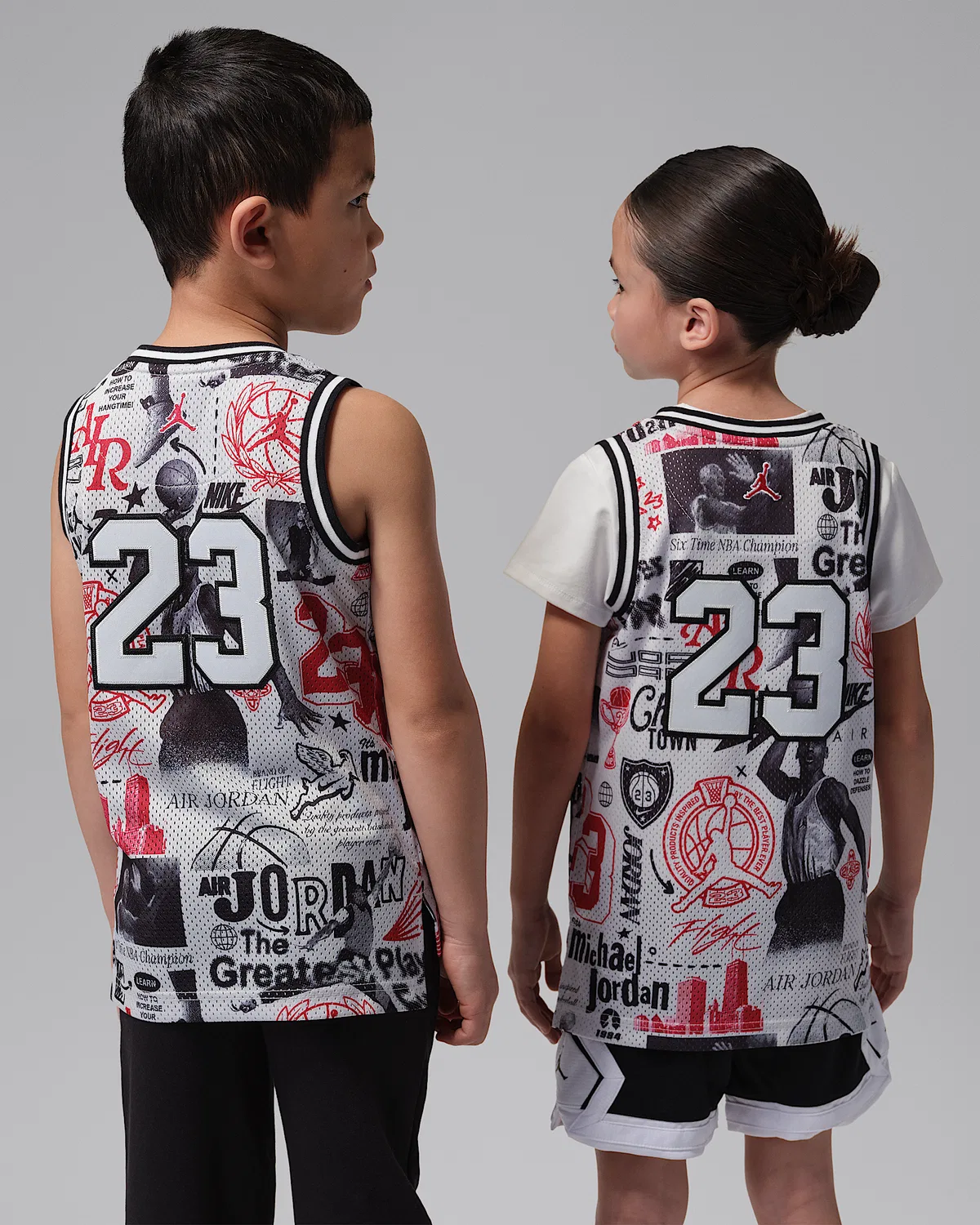 Детская майка Jordan Little Kids' Printed 23 Jersey, Neutral Grey — фото 2