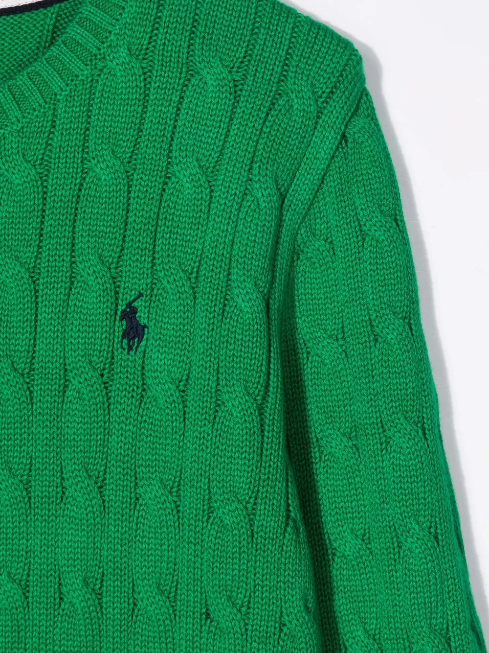 Джемпер фактурной вязки POLO RALPH LAUREN KIDS, зеленый — фото 3