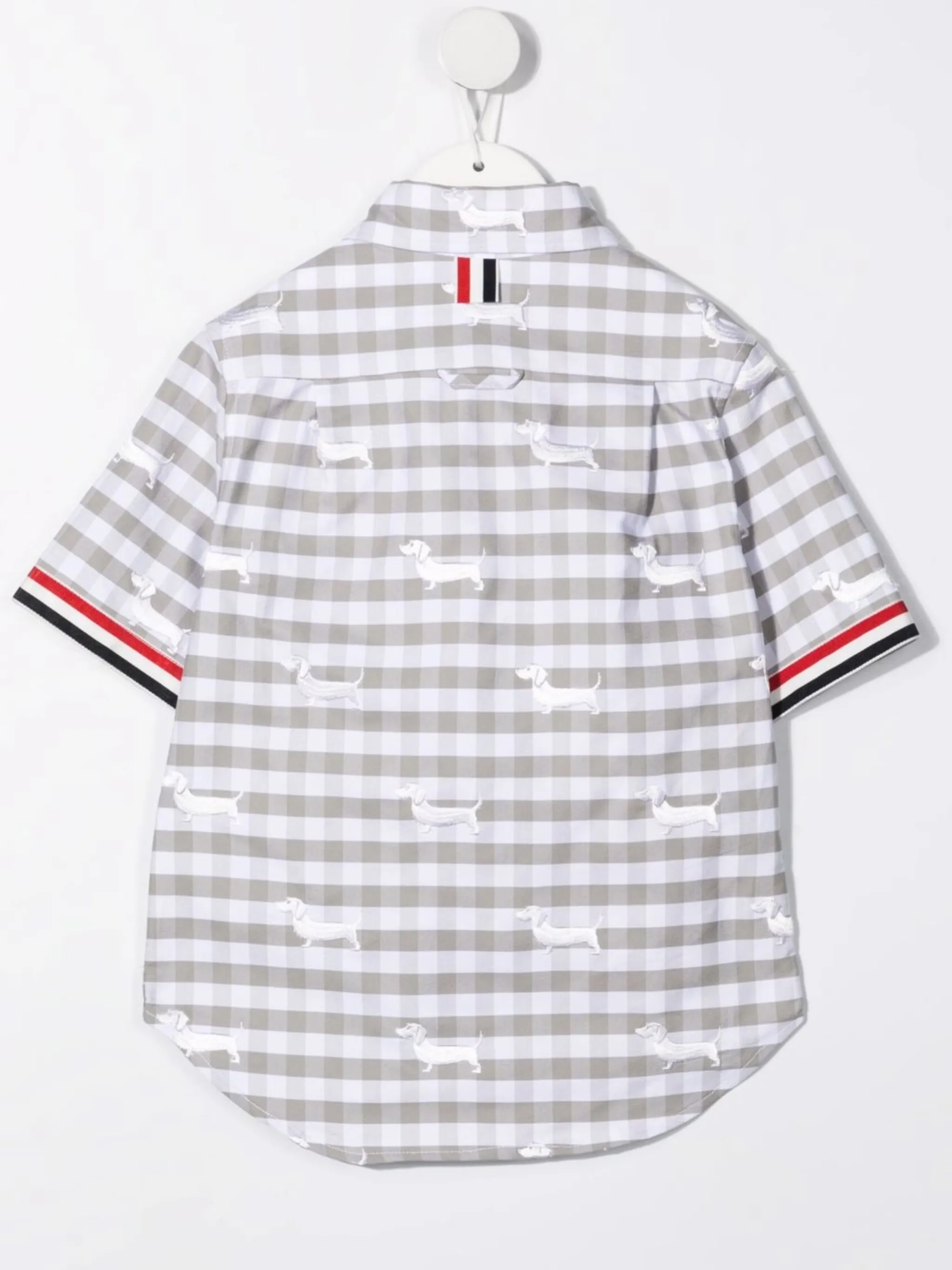 Рубашка в клетку Thom Browne Kids, серый — фото 2