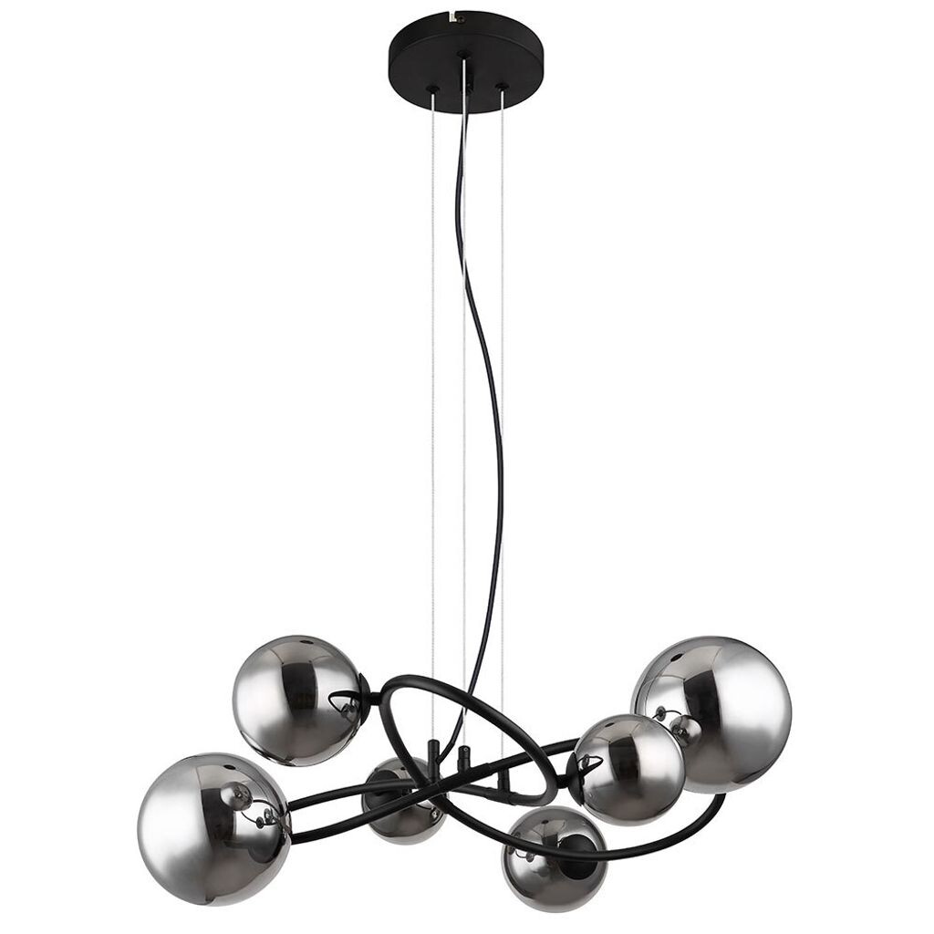 

Светодиодный подвесной светильник, черный металл, дымчатое стекло, L 62,2 см Globo Lighting