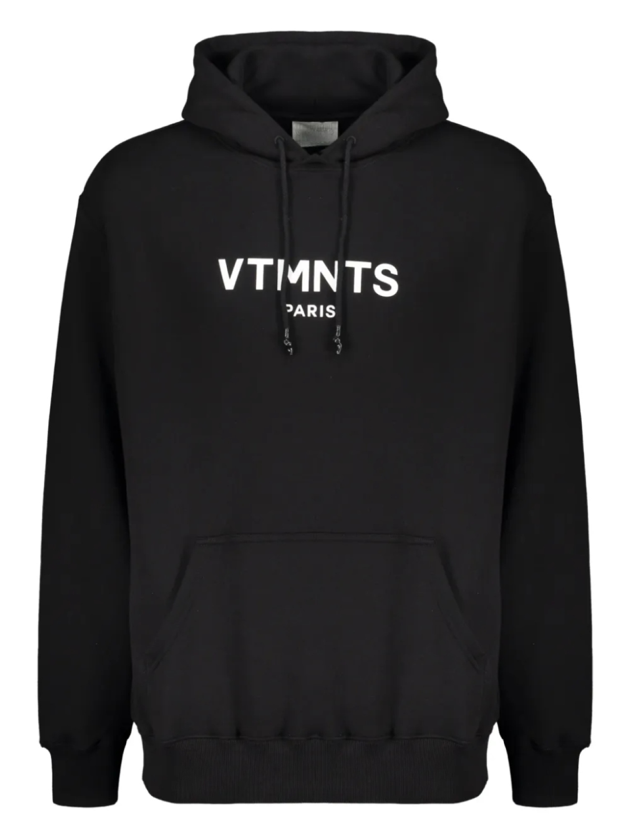 

Толстовка с капюшоном и ребристыми манжетами с логотипом VETEMENTS, черный
