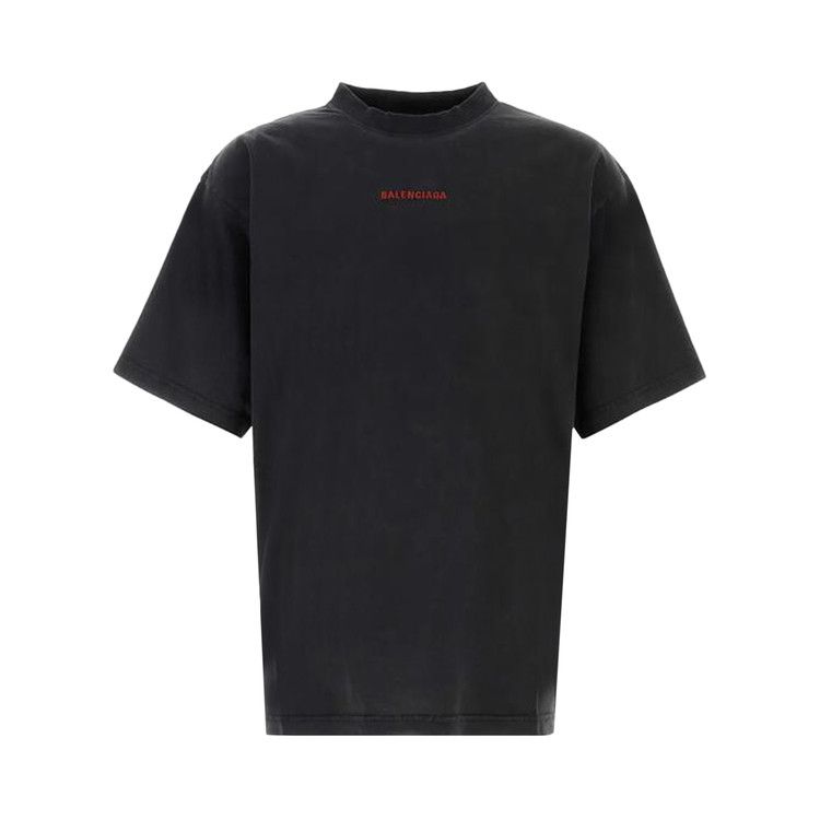 

Футболка Balenciaga Medium Fit T-Shirt, Faded Washed Black/Red