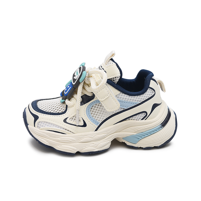 

Детские повседневные туфли низкие Budding нескользящие дышащие легкие с амортизацией BODING, бежевый/синий