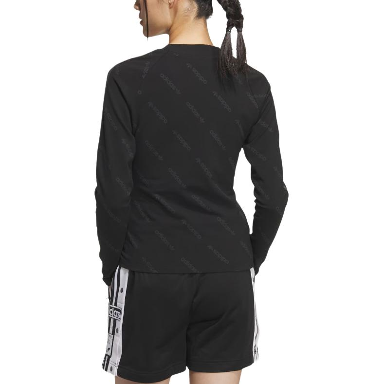 Футболка с рукавом реглан SS25 для женщин Adidas Originals, черный/темно-серый — фото 4