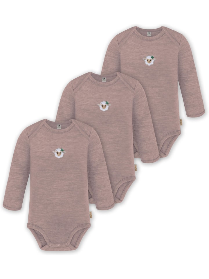 

Normani Outdoor Sports Набор из 3 детских боди из мериносовой шерсти с длинными рукавами, цвет Окленд, розовый