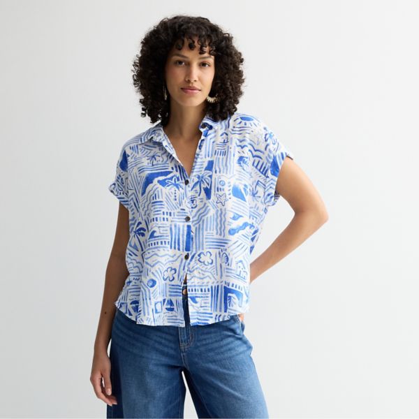 

Маленькая кемпинговая рубашка Sonoma Goods For Life, цвет medium blue print