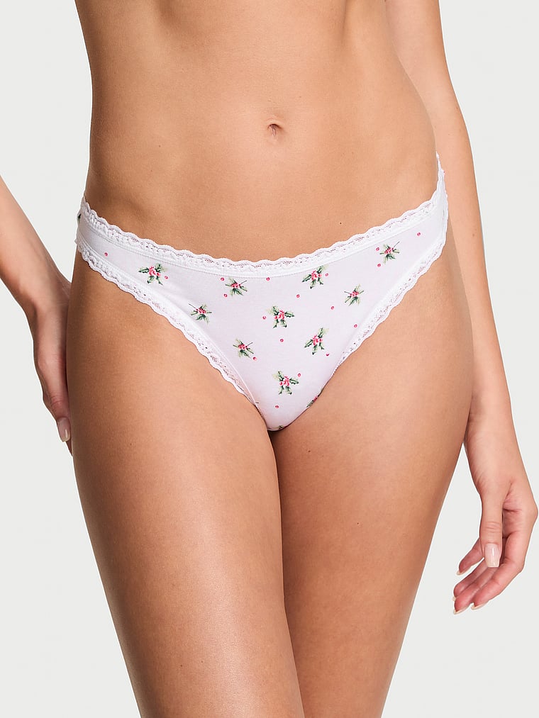 

Хлопковые стринги с кружевом на талии Lace Trim, lace trim white holly