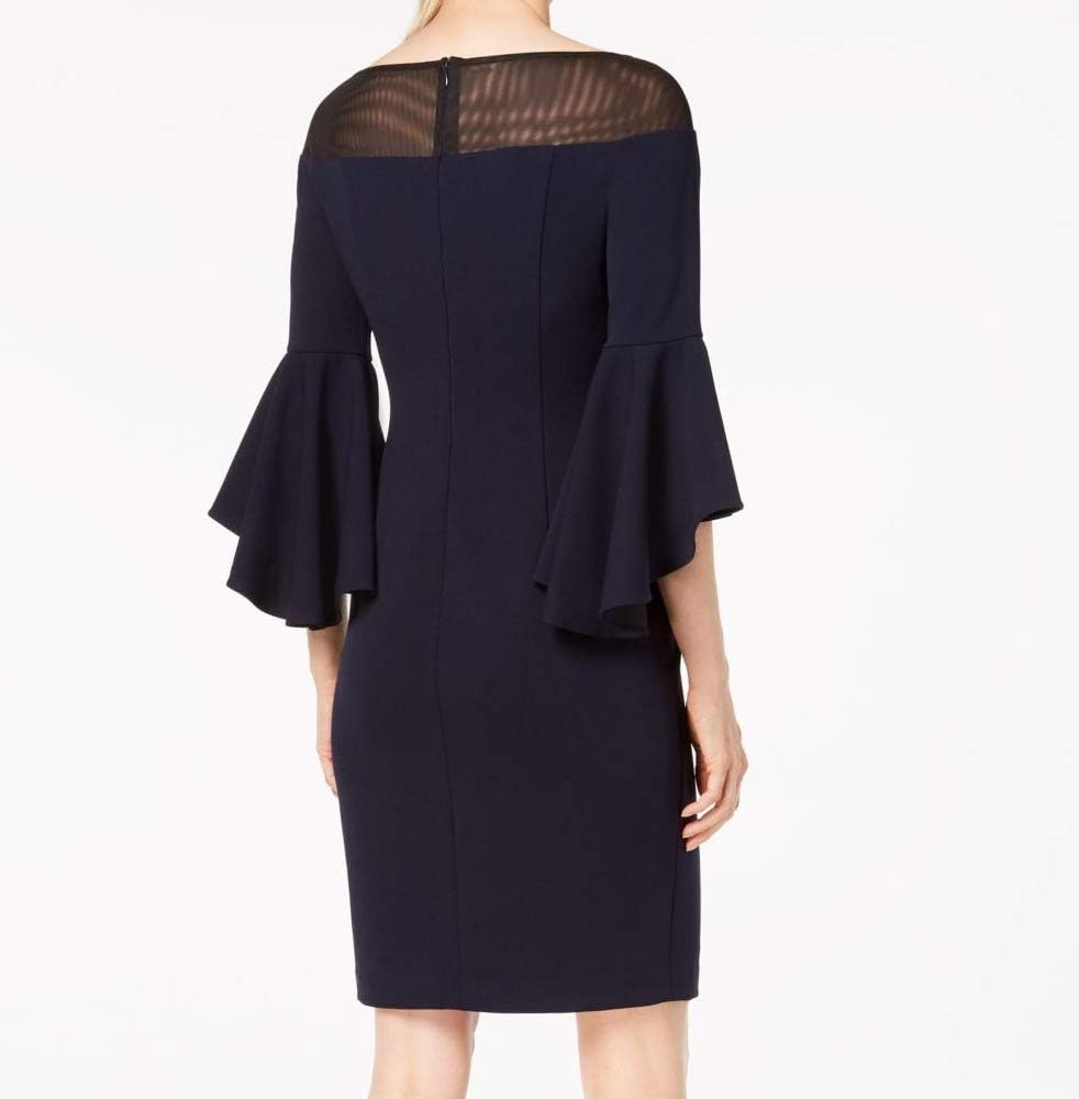 

Женское платье-футляр Calvin Klein Illusion с открытыми плечами, Navy/Black