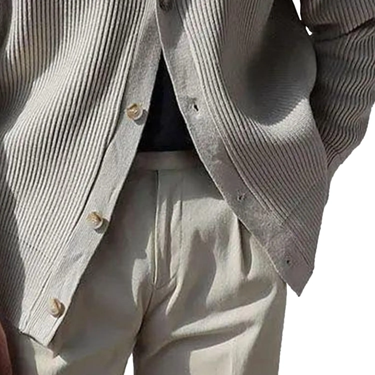 Мужской кардиган с лацканами, Slim Fit, плотная вязка — фото 2