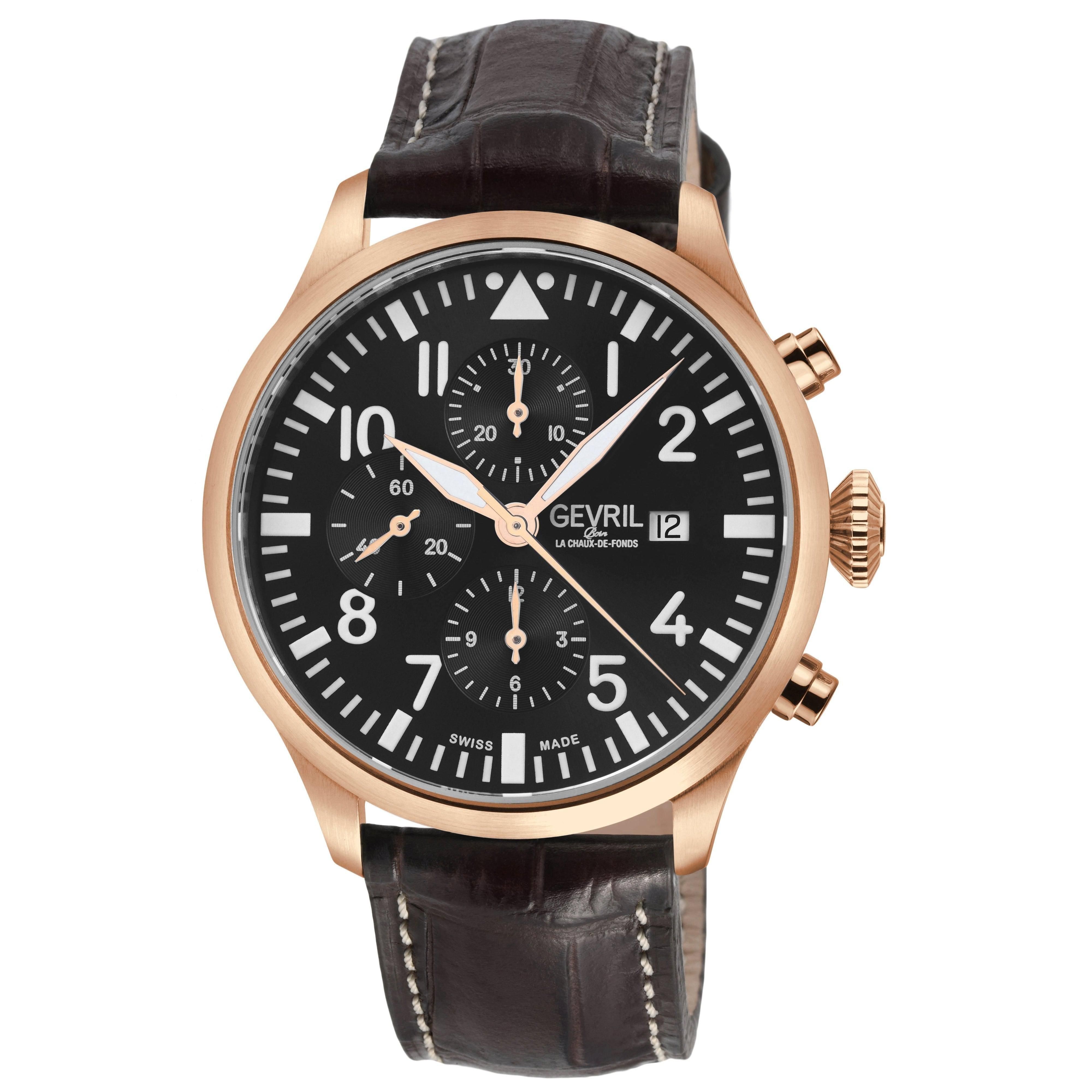 

Часы Gevril Vaughn Chronograph ETA 7750, коричневый