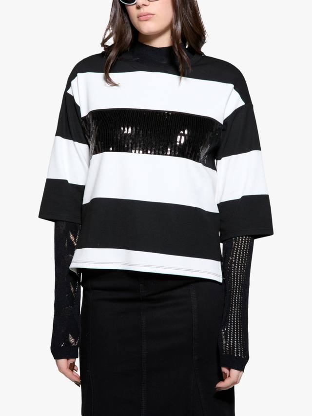 

Футболка с пайетками и полосками SISLEY, Multi