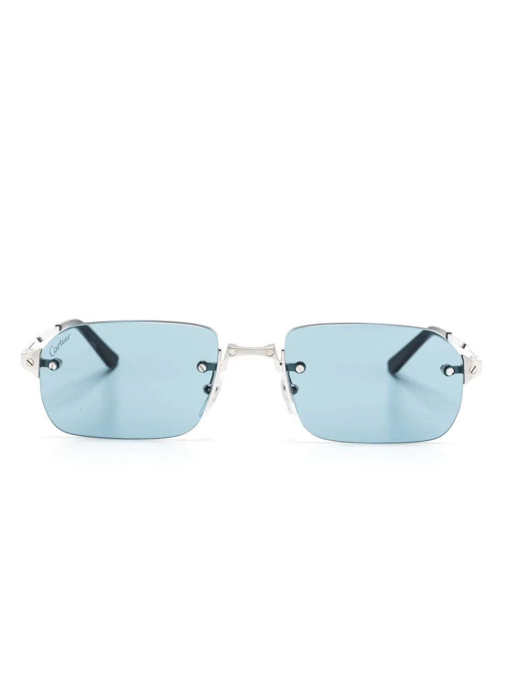 

Солнцезащитные очки Santos в прямоугольной оправе Cartier Eyewear, серебряный