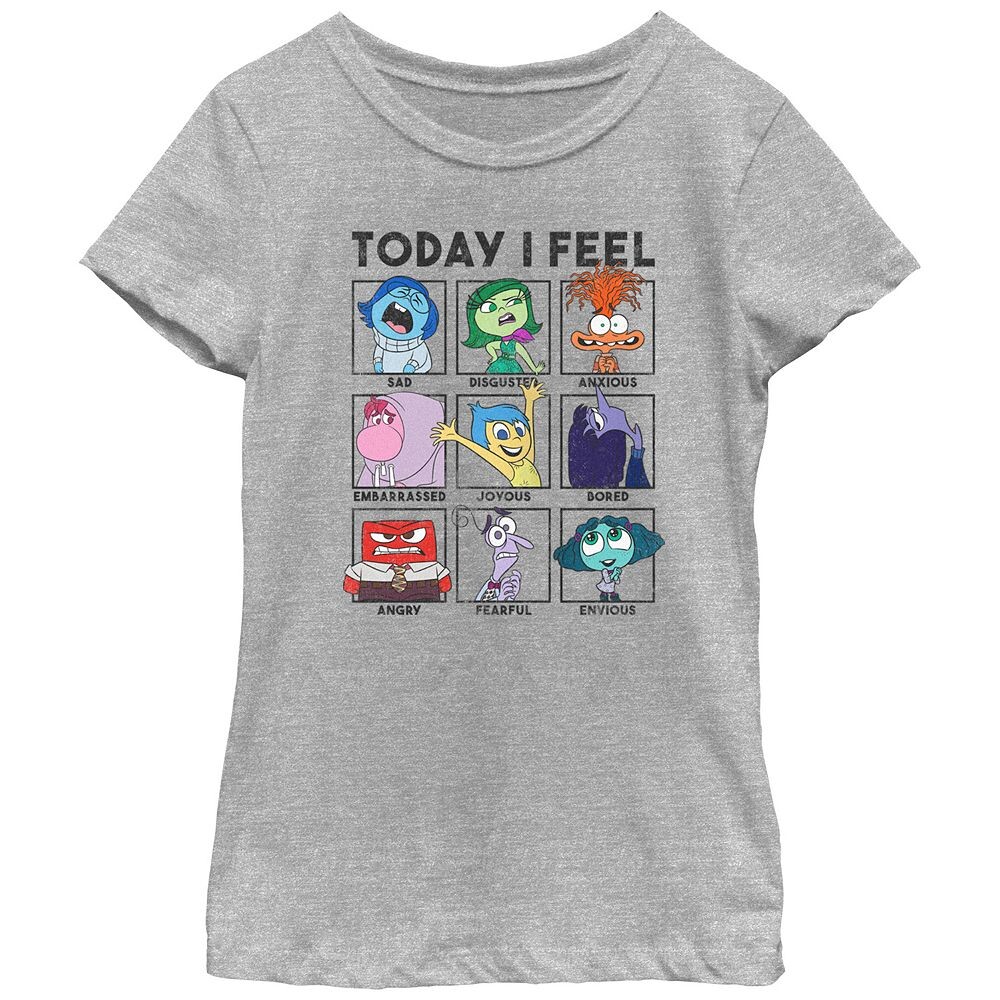 

Футболка с рисунком Disney/Pixar's Inside Out 2 Today I Feel Girls 7–16 Disney / Pixar, цвет Athletic Heather