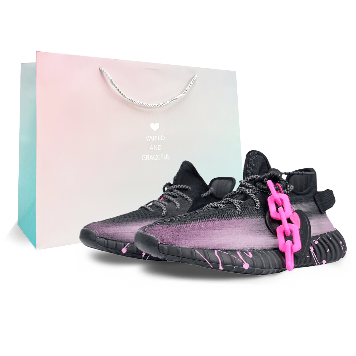 

Yeezy Boost 350 Кроссовки Lifestyle унисекс с низким верхом, черный, белый, серый Adidas Originals