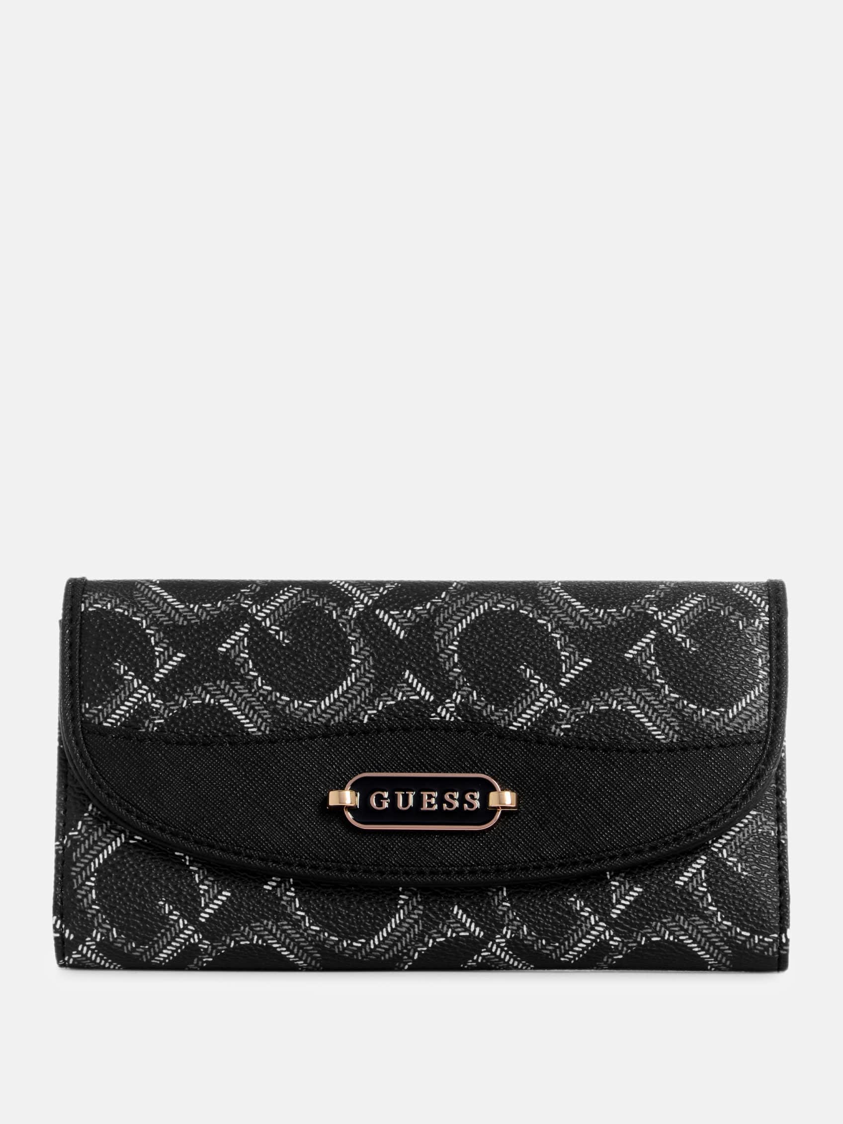 

Кожаный клатч Tuie Logo Slim Guess Factory, Coal