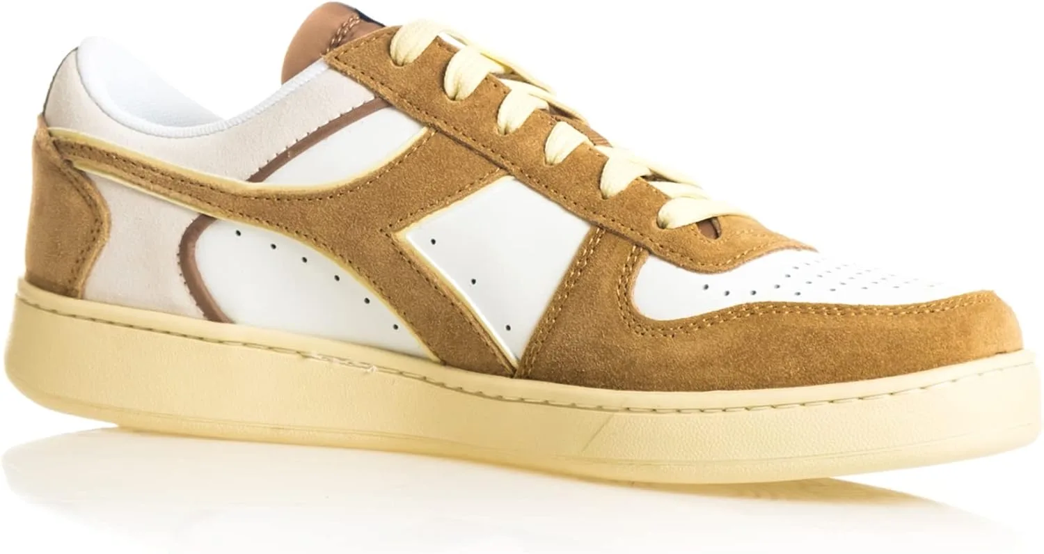 Кроссовки Diadora Unisex Magic Low из замши, белый/коричневый — фото 3
