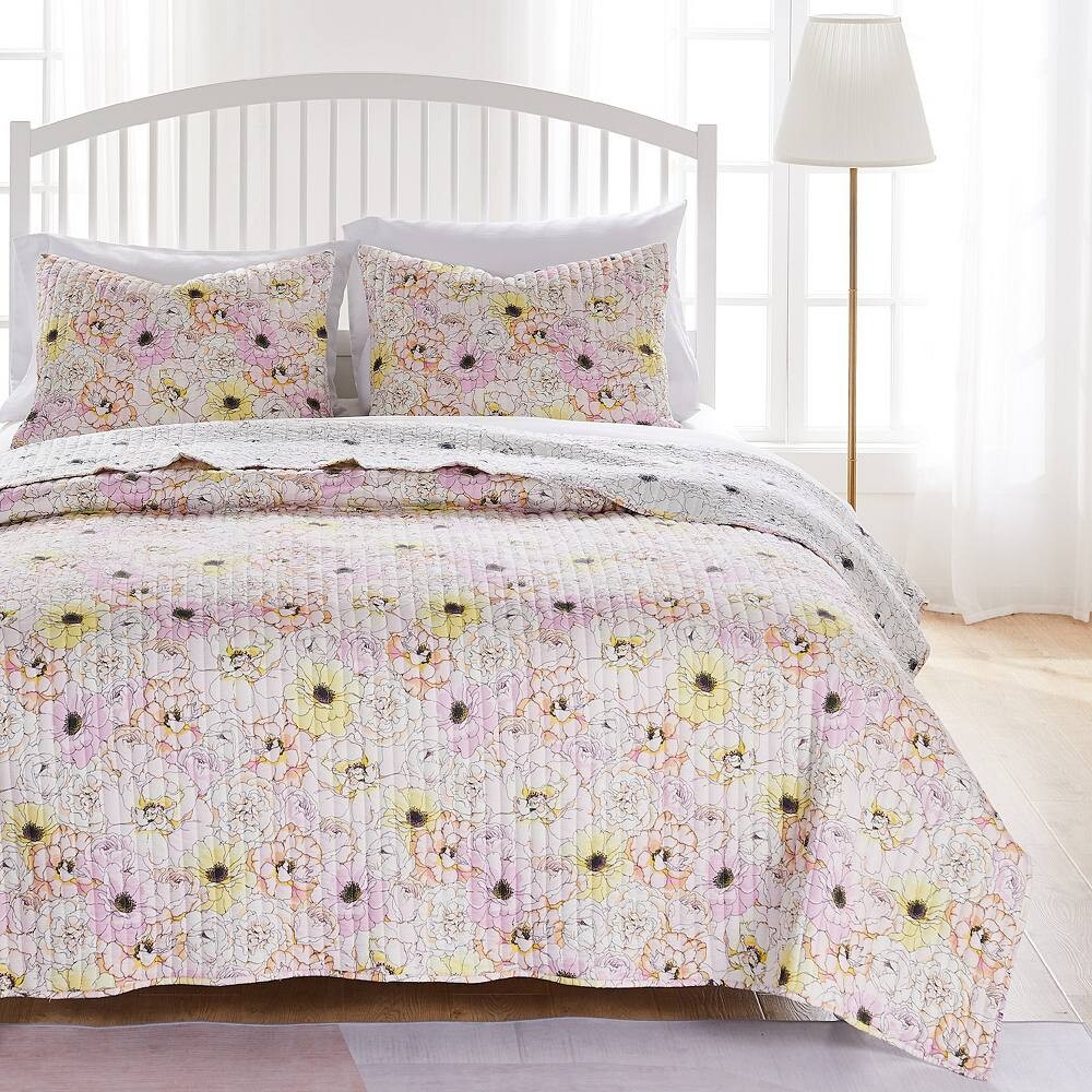 

Комплект одеял Greenland Home Fashions Misty Bloom с нашивками, розовый