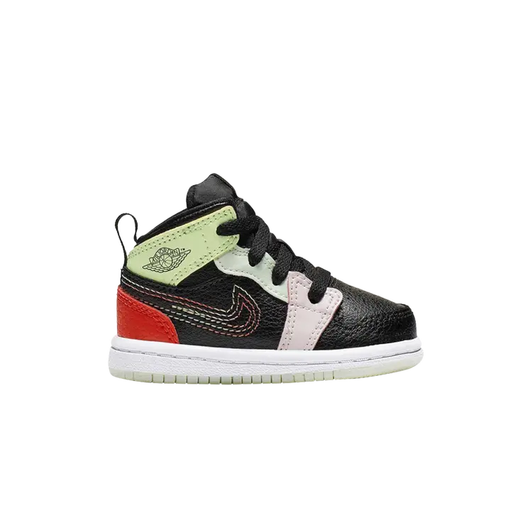 

Кроссовки Air Jordan 1 Mid SE TD 'Glow in the Dark', черный