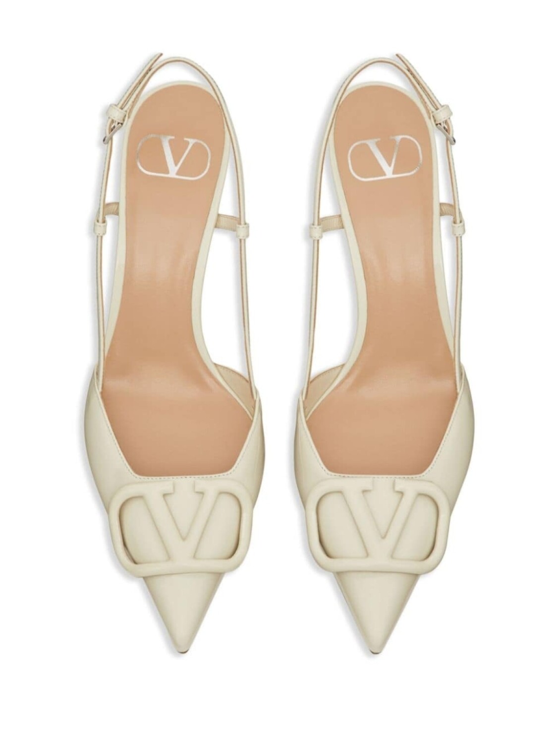 Valentino Garavani туфли с ремешком на пятке и логотипом VLogo Signature, белый — фото 4