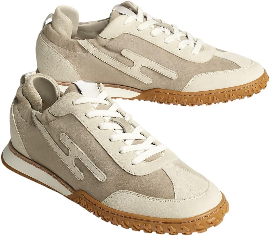 

Мужские модные кроссовки SOLL Sequoia, Ежедневные плоские с отделкой из премиальной кожи, бежевый