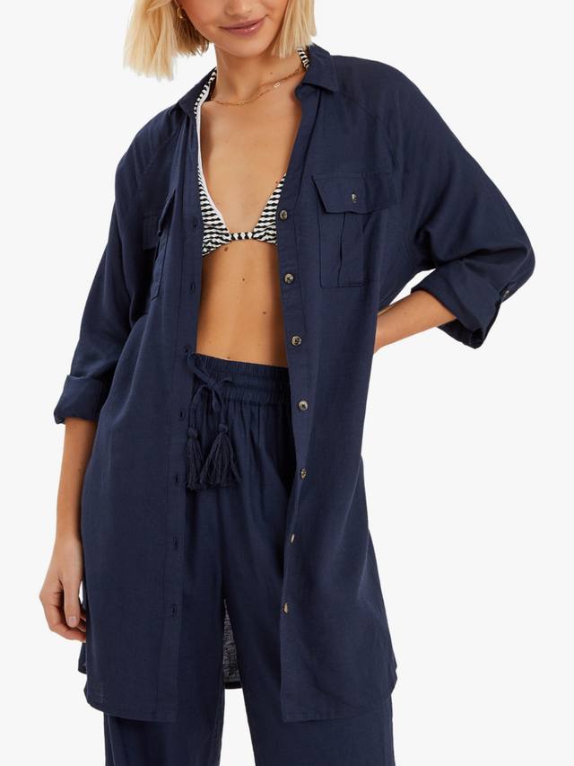 

Длинная пляжная рубашка с длинными рукавами Accessorize, Navy