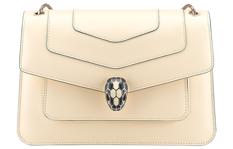 

Серпенти Форевер Сумка Через Плечо Средняя Женская Бежевая Кожа Теленка BVLGARI