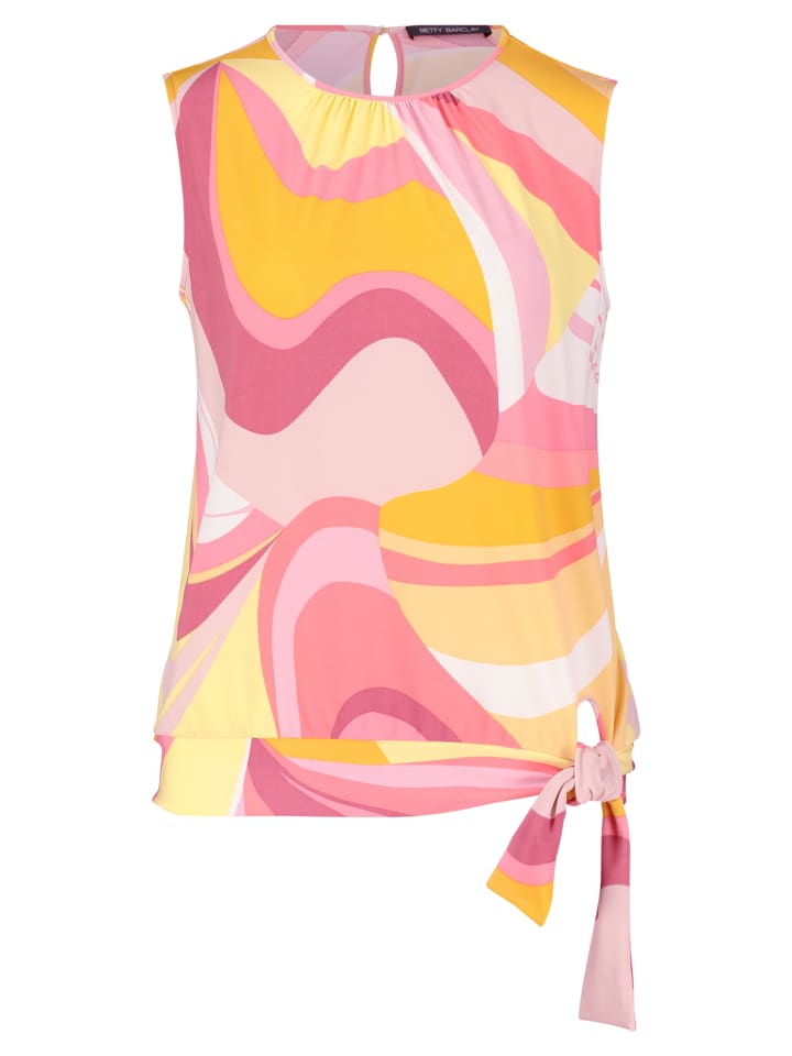 

Рубашка с круглым вырезом и сборками розового/желтого цвета Betty Barclay