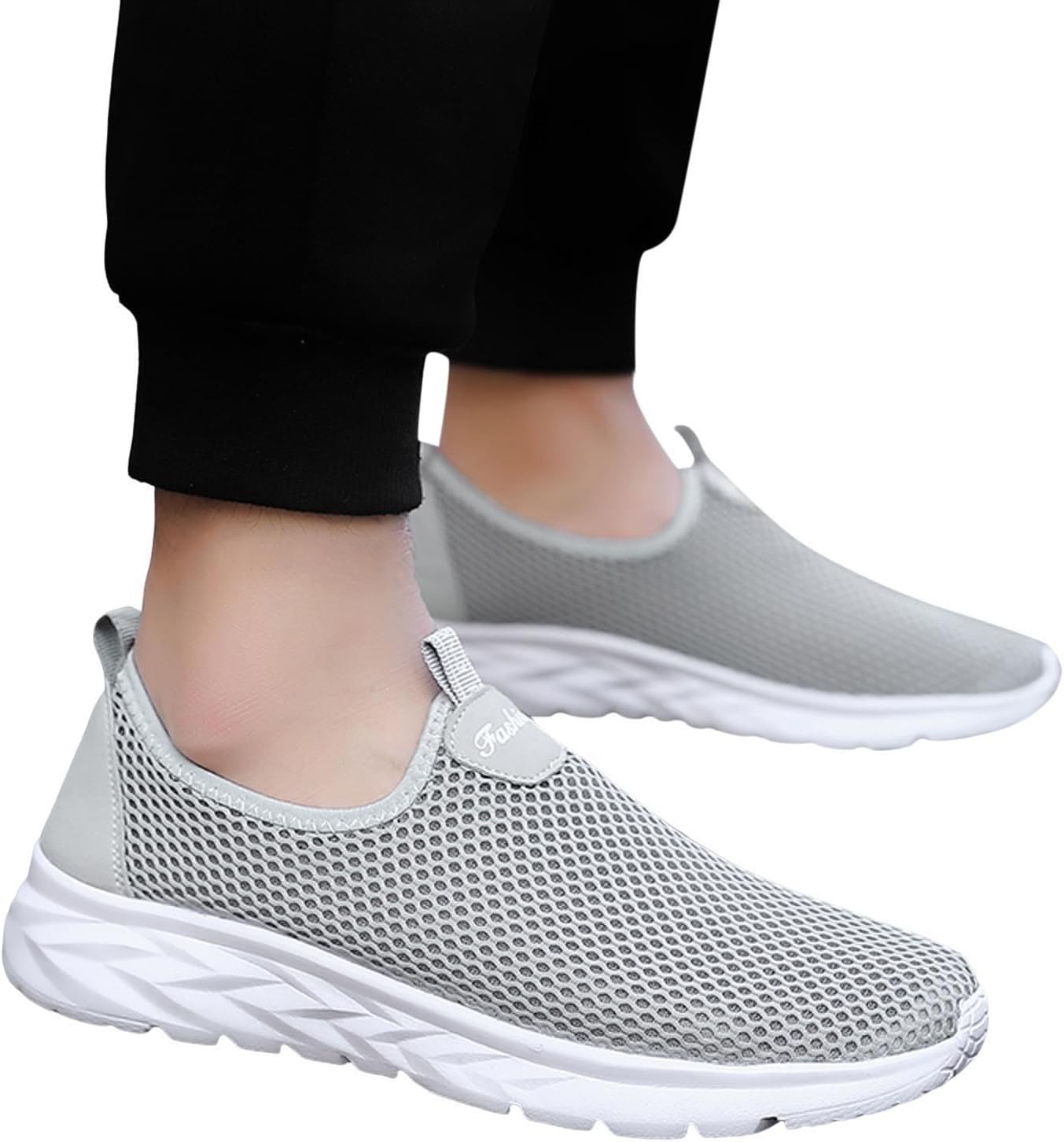 

Мужские кроссовки Hbeylia Slip-on, ультралегкие, для ходьбы, с противоскользящей подошвой, стильные, дышащие, для тенниса и скейтбординга, для шопинга и путешествий, серый